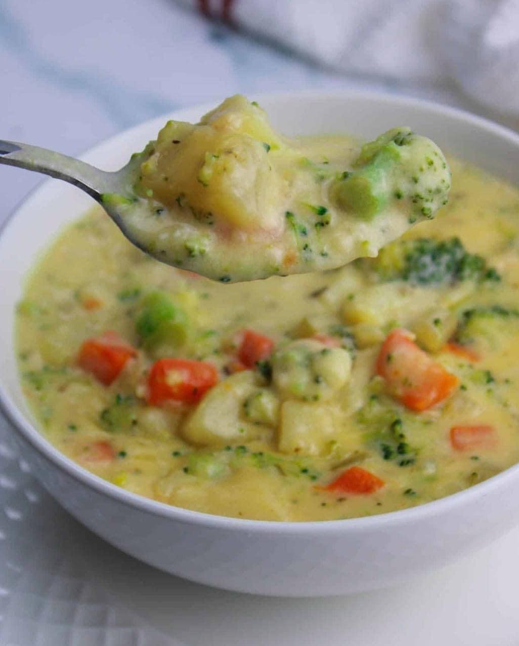Thick and Cheesy Vegetable Chowder